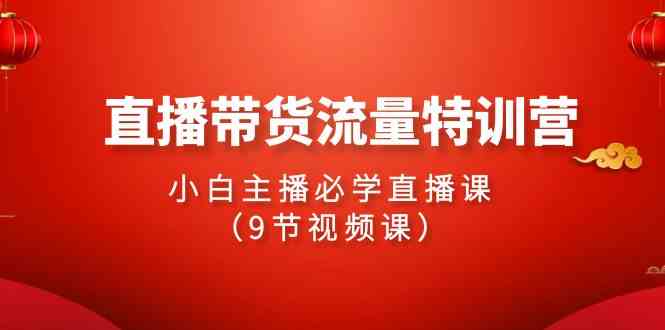 （9592期）2024直播带货流量特训营，小白主播必学直播课（9节视频课）九峰网创-分享创业资讯-最新网络创业项目-分享最新赚钱项目九峰网创
