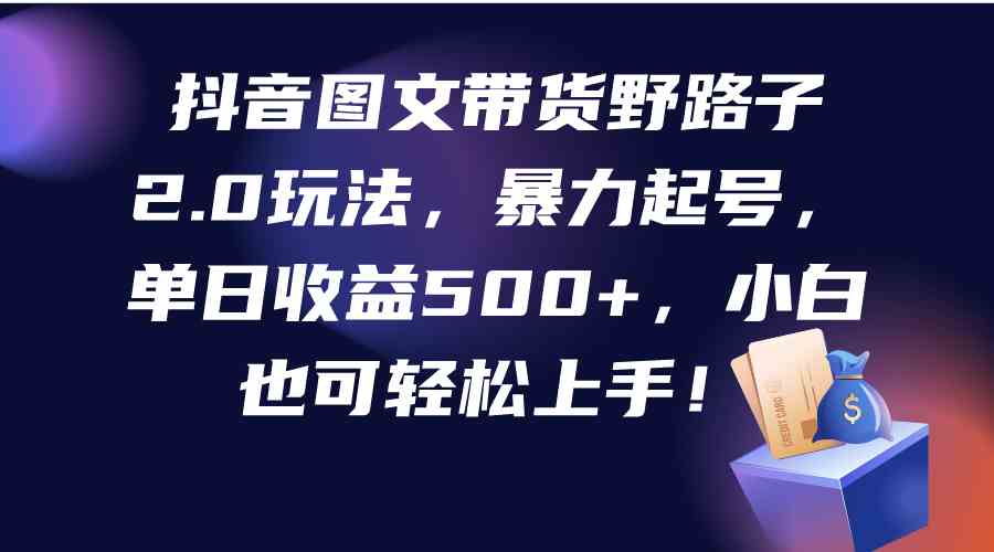 （9790期）抖音图文带货野路子2.0玩法，暴力起号，单日收益500+，小白也可轻松上手！九峰网创-分享创业资讯-最新网络创业项目-分享最新赚钱项目九峰网创