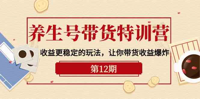 （10110期）养生号带货特训营【12期】收益更稳定的玩法，让你带货收益爆炸-9节直播课九峰网创-分享创业资讯-最新网络创业项目-分享最新赚钱项目九峰网创