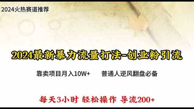 （10151期）2024年最新暴力流量打法，每日导入300+，靠卖项目月入10W+九峰网创-分享创业资讯-最新网络创业项目-分享最新赚钱项目九峰网创