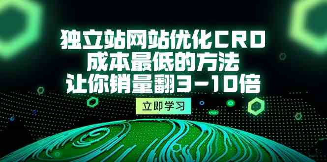 （10173期）独立站网站优化CRO，成本最低的方法，让你销量翻3-10倍（5节课）九峰网创-分享创业资讯-最新网络创业项目-分享最新赚钱项目九峰网创