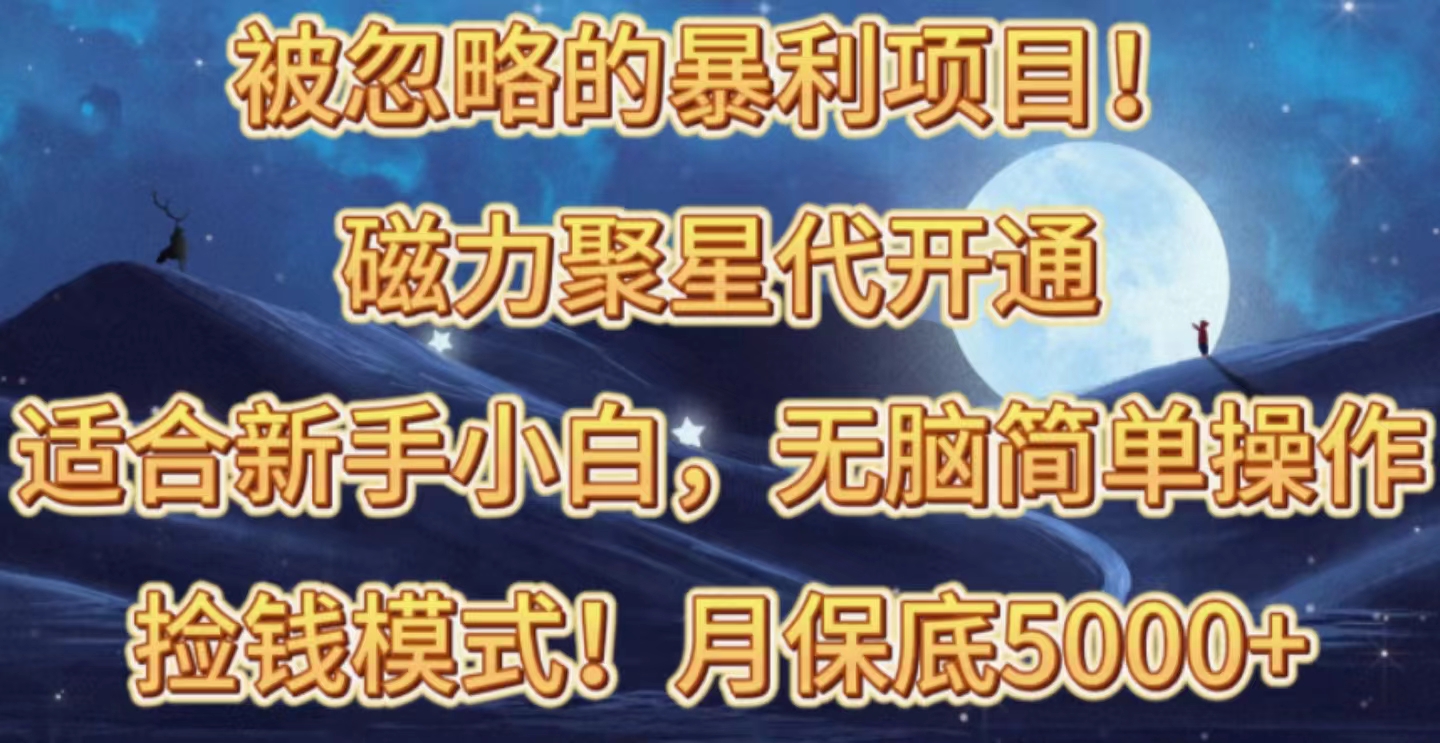 （10245期）被忽略的暴利项目！磁力聚星代开通捡钱模式，轻松月入五六千九峰网创-分享创业资讯-最新网络创业项目-分享最新赚钱项目九峰网创