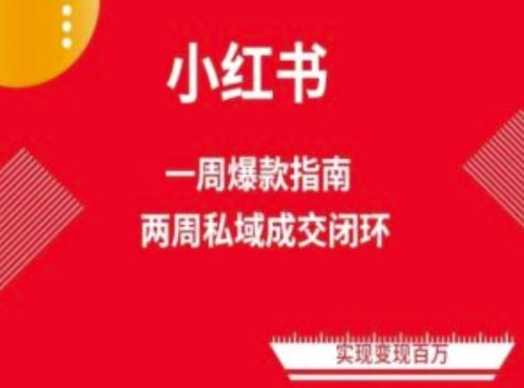 爆款小红书免费流量体系课程(两周变现)，小红书电商教程九峰网创-分享创业资讯-最新网络创业项目-分享最新赚钱项目九峰网创