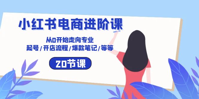（10492期）小红书电商进阶课：从0开始走向专业 起号/开店流程/爆款笔记/等等（20节）九峰网创-分享创业资讯-最新网络创业项目-分享最新赚钱项目九峰网创