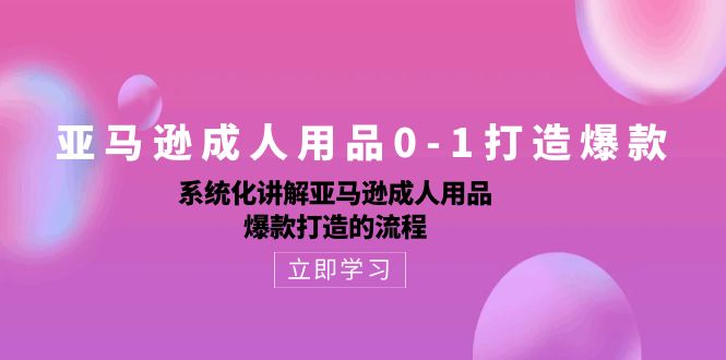 （10493期）亚马逊成人用品0-1打造爆款：系统化讲解亚马逊成人用品爆款打造的流程九峰网创-分享创业资讯-最新网络创业项目-分享最新赚钱项目九峰网创