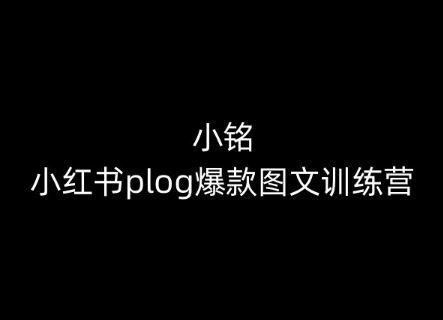 小铭-小红书plog爆款图文训练营，教你从0-1做小红书九峰网创-分享创业资讯-最新网络创业项目-分享最新赚钱项目九峰网创
