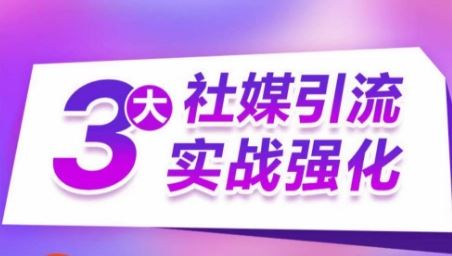 3大社媒引流实战强化，多渠道站外引流，高效精准获客，订单销售额翻倍增长九峰网创-分享创业资讯-最新网络创业项目-分享最新赚钱项目九峰网创