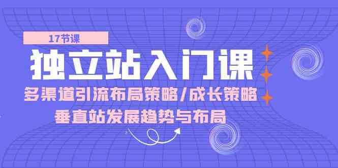独立站入门课：多渠道引流布局策略/成长策略/垂直站发展趋势与布局九峰网创-分享创业资讯-最新网络创业项目-分享最新赚钱项目九峰网创