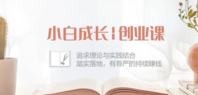 小白成长创业课：追求理论与实践结合，踏实落地，有尊严的持续赚钱-42节九峰网创-分享创业资讯-最新网络创业项目-分享最新赚钱项目九峰网创