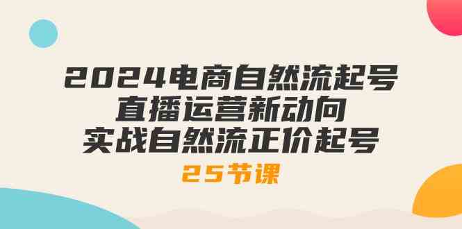 2024电商自然流起号，直播运营新动向 实战自然流正价起号（25节课）九峰网创-分享创业资讯-最新网络创业项目-分享最新赚钱项目九峰网创