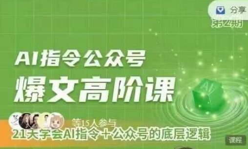 Ai指令公众号高阶课，学会ai指令+公众号的底层逻辑九峰网创-分享创业资讯-最新网络创业项目-分享最新赚钱项目九峰网创