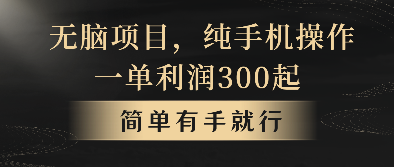 （10699期）无脑项目，一单几百块，轻松月入5w+，看完就能直接操作九峰网创-分享创业资讯-最新网络创业项目-分享最新赚钱项目九峰网创
