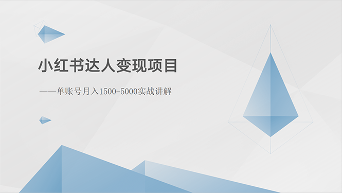 （10720期）小红书达人变现项目：单账号月入1500-3000实战讲解九峰网创-分享创业资讯-最新网络创业项目-分享最新赚钱项目九峰网创