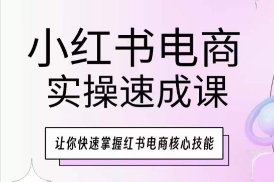 小红书电商实操速成课，让你快速掌握红书电商核心技能九峰网创-分享创业资讯-最新网络创业项目-分享最新赚钱项目九峰网创