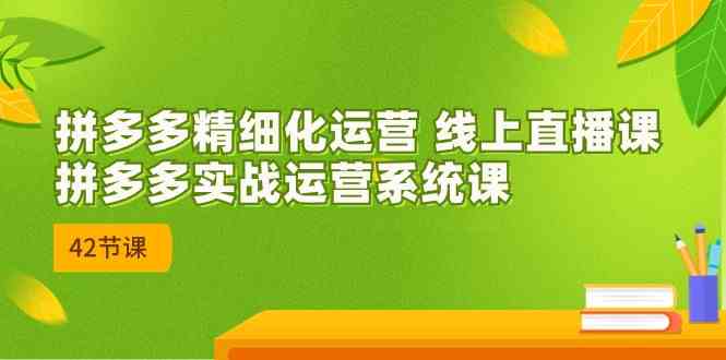 拼多多精细化运营 线上直播课：拼多多实战运营系统课（更新47节）九峰网创-分享创业资讯-最新网络创业项目-分享最新赚钱项目九峰网创