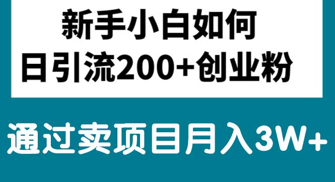 （10843期）新手小白日引流200+创业粉,通过卖项目月入3W+九峰网创-分享创业资讯-最新网络创业项目-分享最新赚钱项目九峰网创