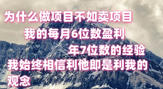 做项目不如卖项目，每月6位数盈利，年7位数经验九峰网创-分享创业资讯-最新网络创业项目-分享最新赚钱项目九峰网创