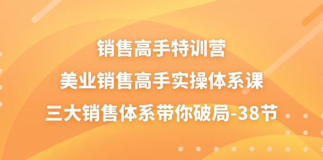 销售高手特训营，美业销售高手实操体系课，三大销售体系带你破局（38节）九峰网创-分享创业资讯-最新网络创业项目-分享最新赚钱项目九峰网创