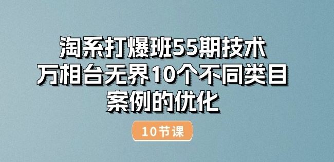 淘系打爆班55期技术：万相台无界10个不同类目案例的优化(10节)九峰网创-分享创业资讯-最新网络创业项目-分享最新赚钱项目九峰网创