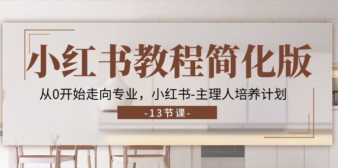 小红书教程简化版，从0开始走向专业，小红书主理人培养计划 (13节)九峰网创-分享创业资讯-最新网络创业项目-分享最新赚钱项目九峰网创