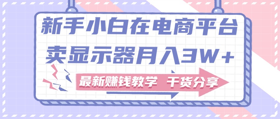 （11053期）新手小白如何做到在电商平台卖显示器月入3W+，最新赚钱教学干货分享九峰网创-分享创业资讯-最新网络创业项目-分享最新赚钱项目九峰网创