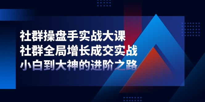 （11058期）社群-操盘手实战大课：社群 全局增长成交实战，小白到大神的进阶之路九峰网创-分享创业资讯-最新网络创业项目-分享最新赚钱项目九峰网创
