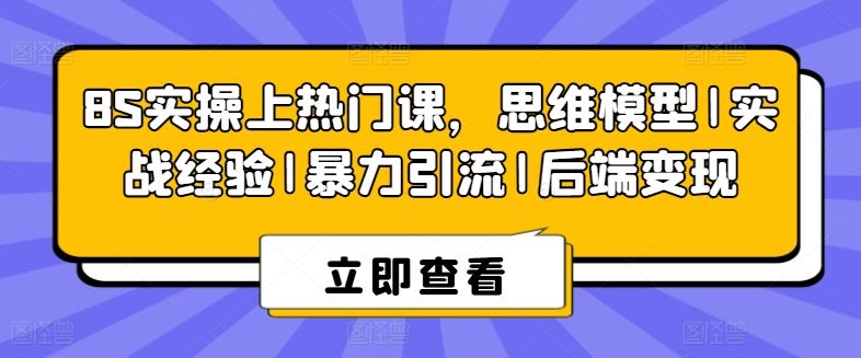 8S实操上热门课，思维模型|实战经验|暴力引流|后端变现九峰网创-分享创业资讯-最新网络创业项目-分享最新赚钱项目九峰网创