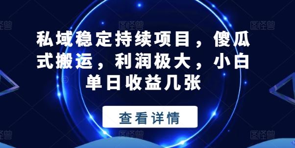 私域稳定持续项目，傻瓜式搬运，利润极大，小白单日收益几张【揭秘】九峰网创-分享创业资讯-最新网络创业项目-分享最新赚钱项目九峰网创