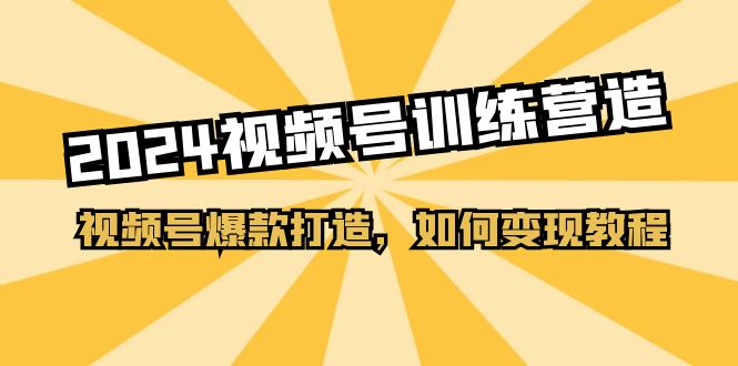 2024视频号训练营，视频号爆款打造，如何变现教程（20节课）九峰网创-分享创业资讯-最新网络创业项目-分享最新赚钱项目九峰网创