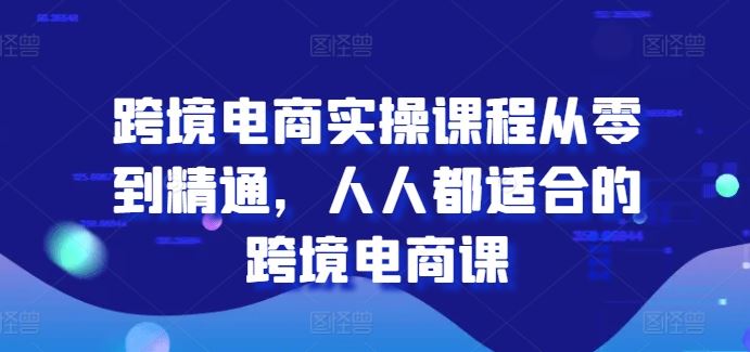 跨境电商实操课程从零到精通，人人都适合的跨境电商课九峰网创-分享创业资讯-最新网络创业项目-分享最新赚钱项目九峰网创