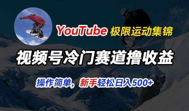 视频号冷门赛道撸收益，YouTube搬运极限运动集锦，暴力起号，操作简单流量高，轻松日入5张【揭秘】九峰网创-分享创业资讯-最新网络创业项目-分享最新赚钱项目九峰网创