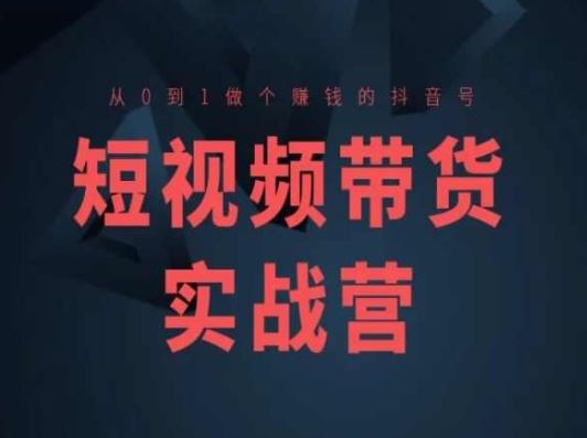 短视频带货实战营(高阶课)，从0到1做个赚钱的抖音号九峰网创-分享创业资讯-最新网络创业项目-分享最新赚钱项目九峰网创