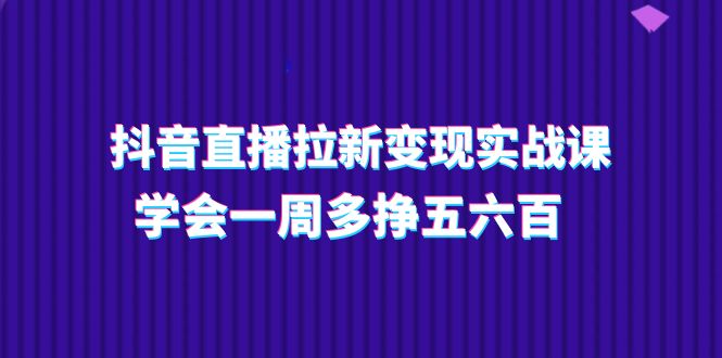 抖音直播拉新变现实操课，学会一周多挣五六百（15节课）九峰网创-分享创业资讯-最新网络创业项目-分享最新赚钱项目九峰网创