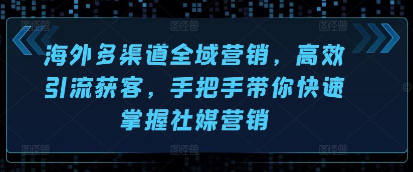 海外多渠道全域营销，高效引流获客，手把手带你快速掌握社媒营销九峰网创-分享创业资讯-最新网络创业项目-分享最新赚钱项目九峰网创