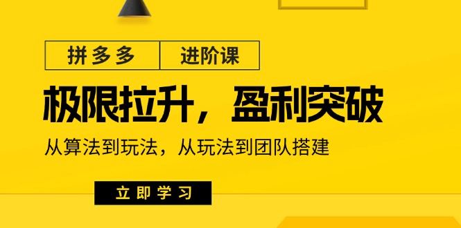 （11435期）拼多多·进阶课：极限拉升/盈利突破：从算法到玩法 从玩法到团队搭建-18节九峰网创-分享创业资讯-最新网络创业项目-分享最新赚钱项目九峰网创